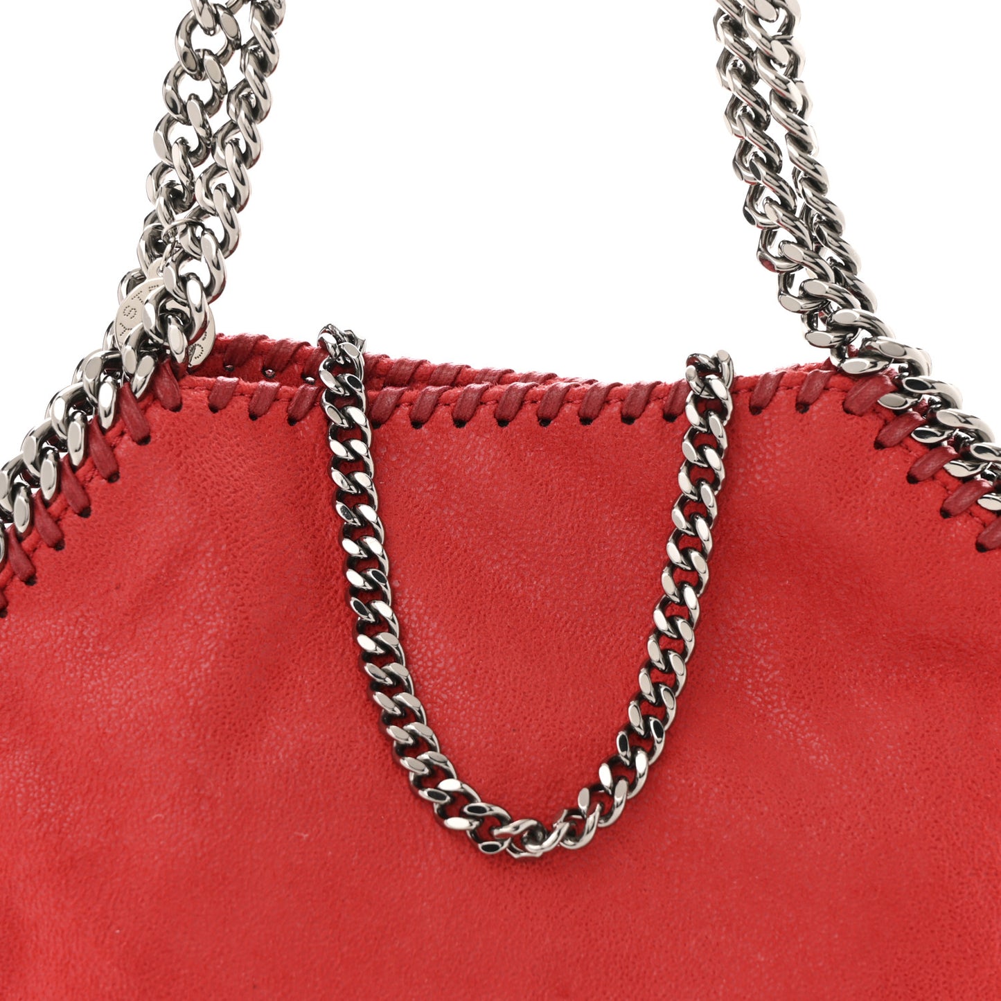 Shaggy Deer Mini Falabella Fold Over Tote Red
