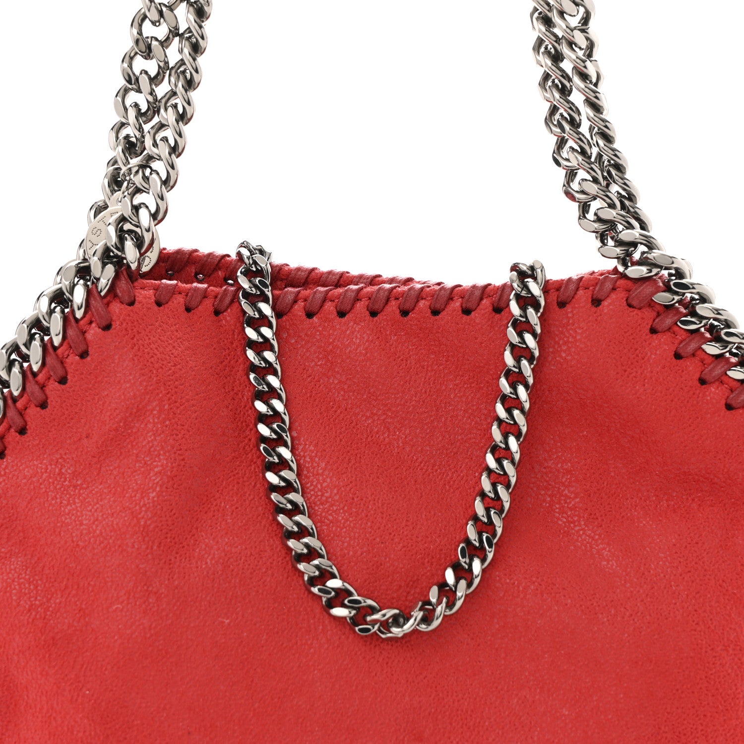Stella McCartney Shaggy Deer Mini Falabella Fold Over Tote Red 8 of 11