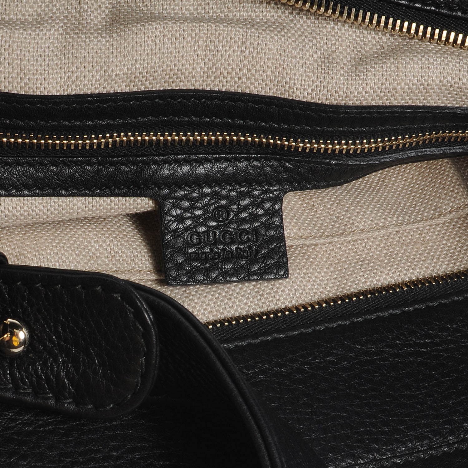 Gucci Leather Greenwich Medium Shoulder Bag Black 6 of 7