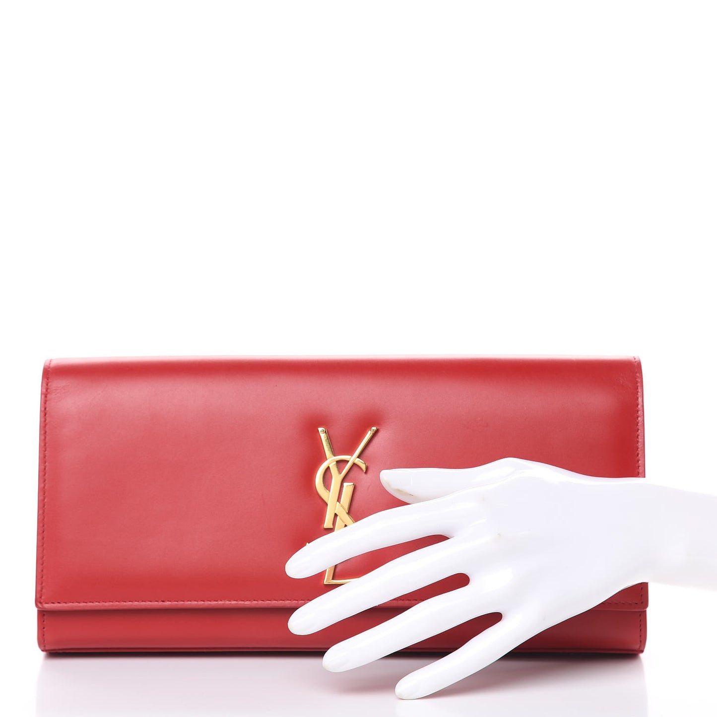 Smooth Calfskin Cassandre Clutch Rouge Orient