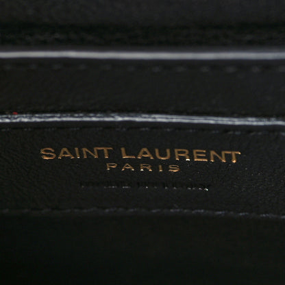 Saint Laurent Patent Matelasse Monogram Small Vicky Chain Bag Red 6 of 10