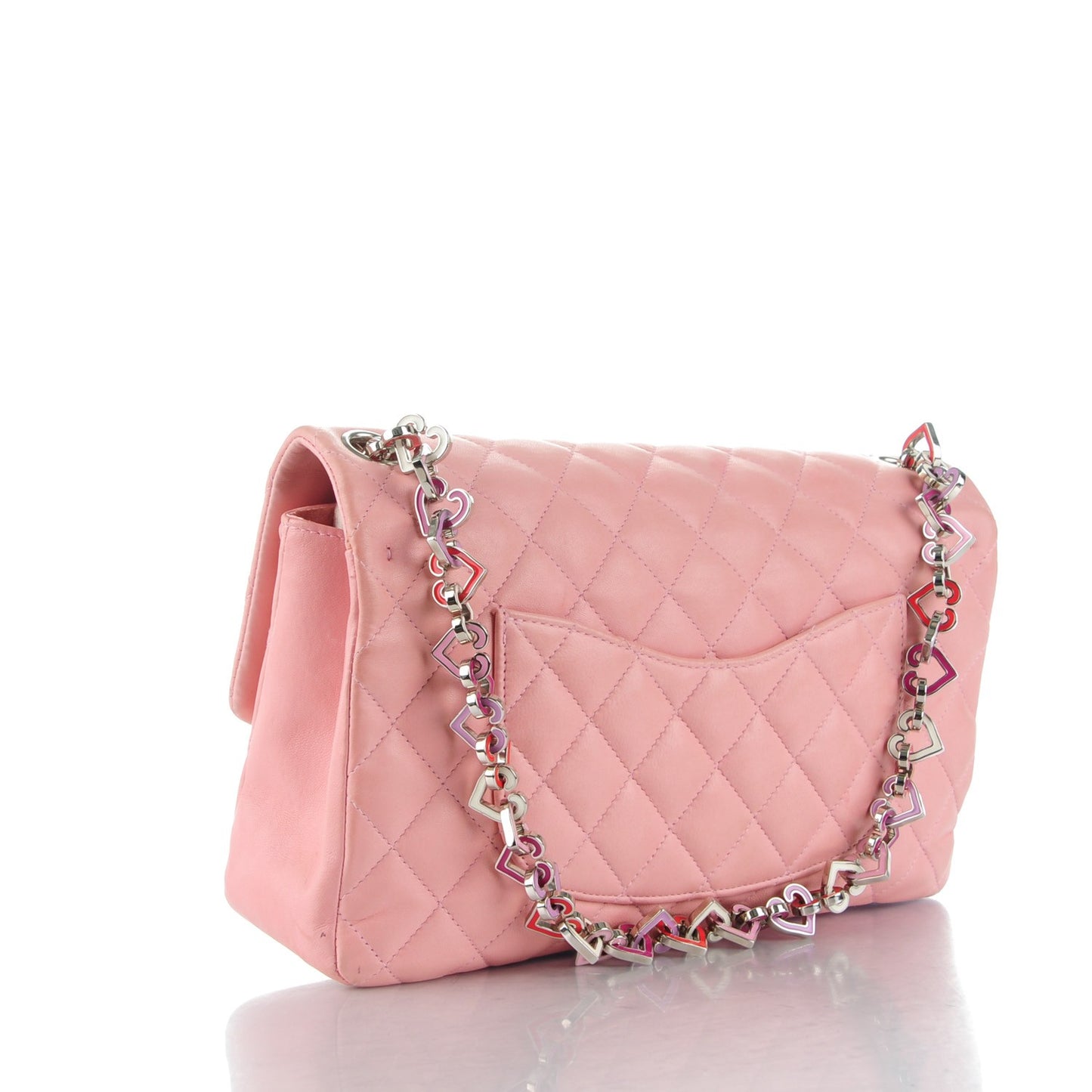 Lambskin Medium Heart Valentine Flap Pink