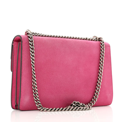Gucci Suede Cudu Vitello Velvet Small Dionysus Shoulder Bag Pink Tropical Flower 3 of 16