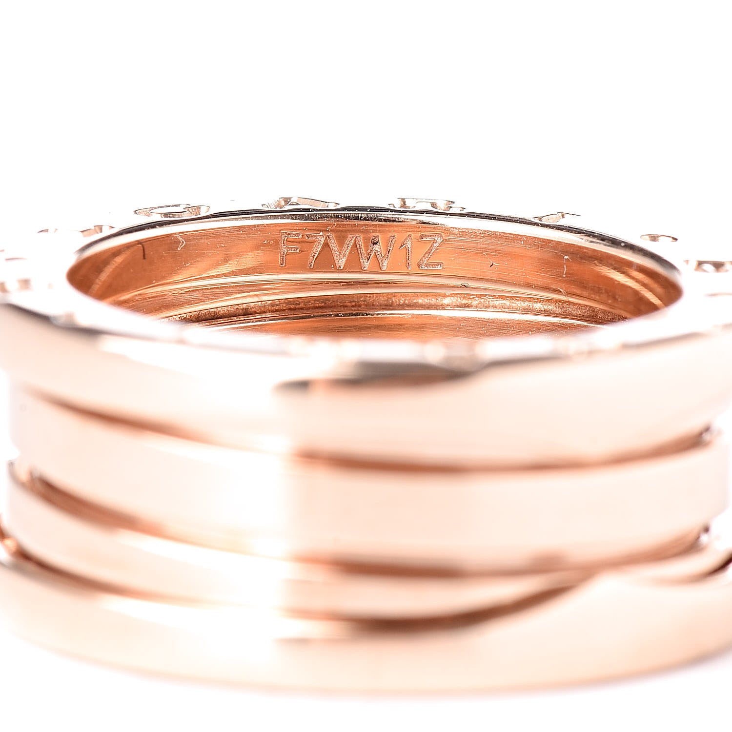 Bulgari 18K Rose Gold B.Zero1 Three-Band Ring 50 5.25 5 of 6