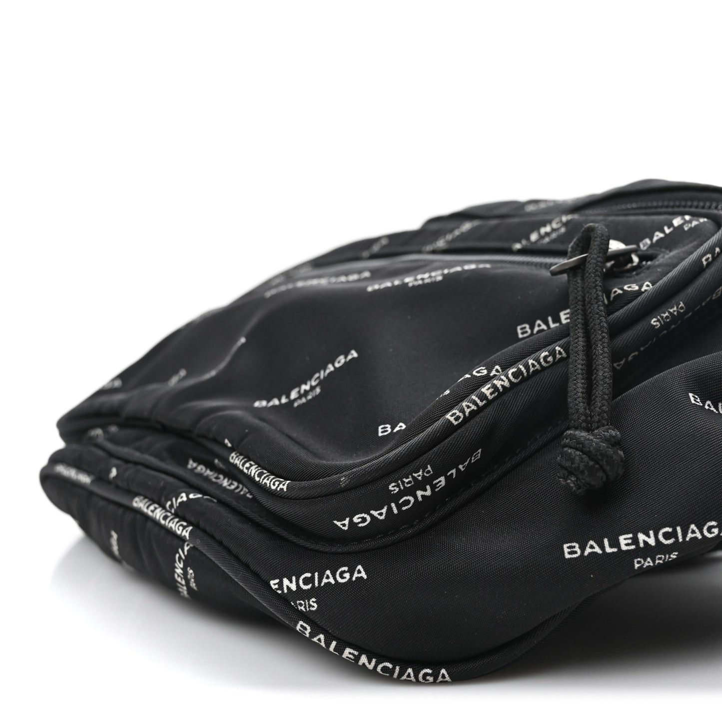 Twill Nylon Allover Logo Explorer Beltpack Black White