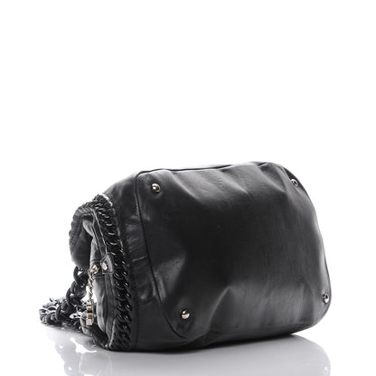 Chanel Calfskin Modern Chain Rhodoid Bowling Bag Black 4 of 8