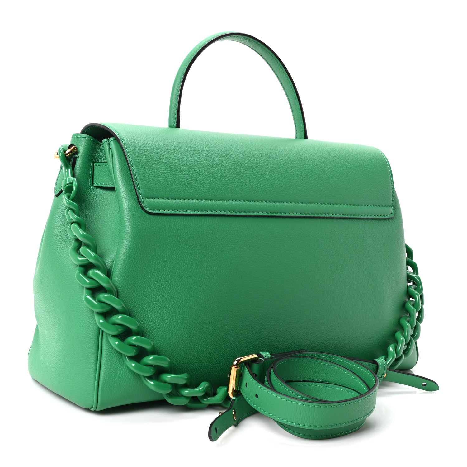 Versace Calfskin Large La Medusa Bag Bright Green 3 of 9