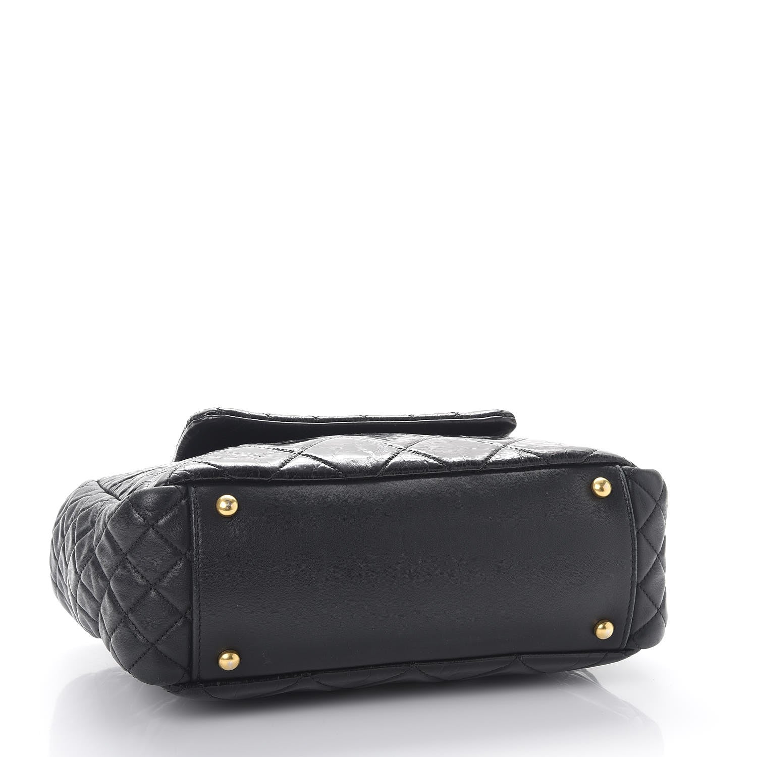 Chanel Glazed Crinkled Calfskin Medium East West Flap Black 4 of 10