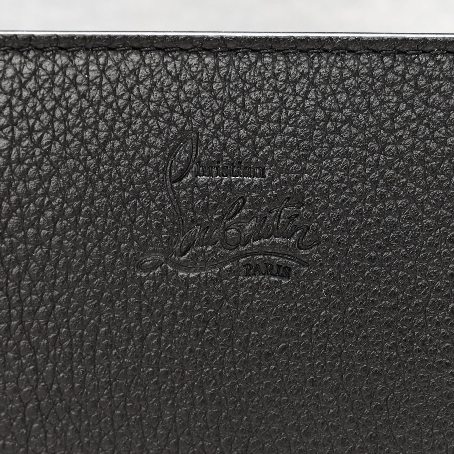 Calfskin Spikes Loubinthesky Paloma Clutch Black