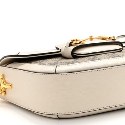 Gucci GG Supreme Monogram Web Mini Horsebit 1955 Shoulder Bag Beige Mystic White 9 of 10