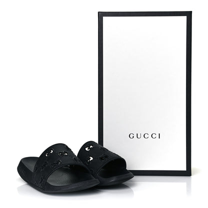Gucci Rubber GG Monogram Mens Slide Sandals 7 Black 7 of 7