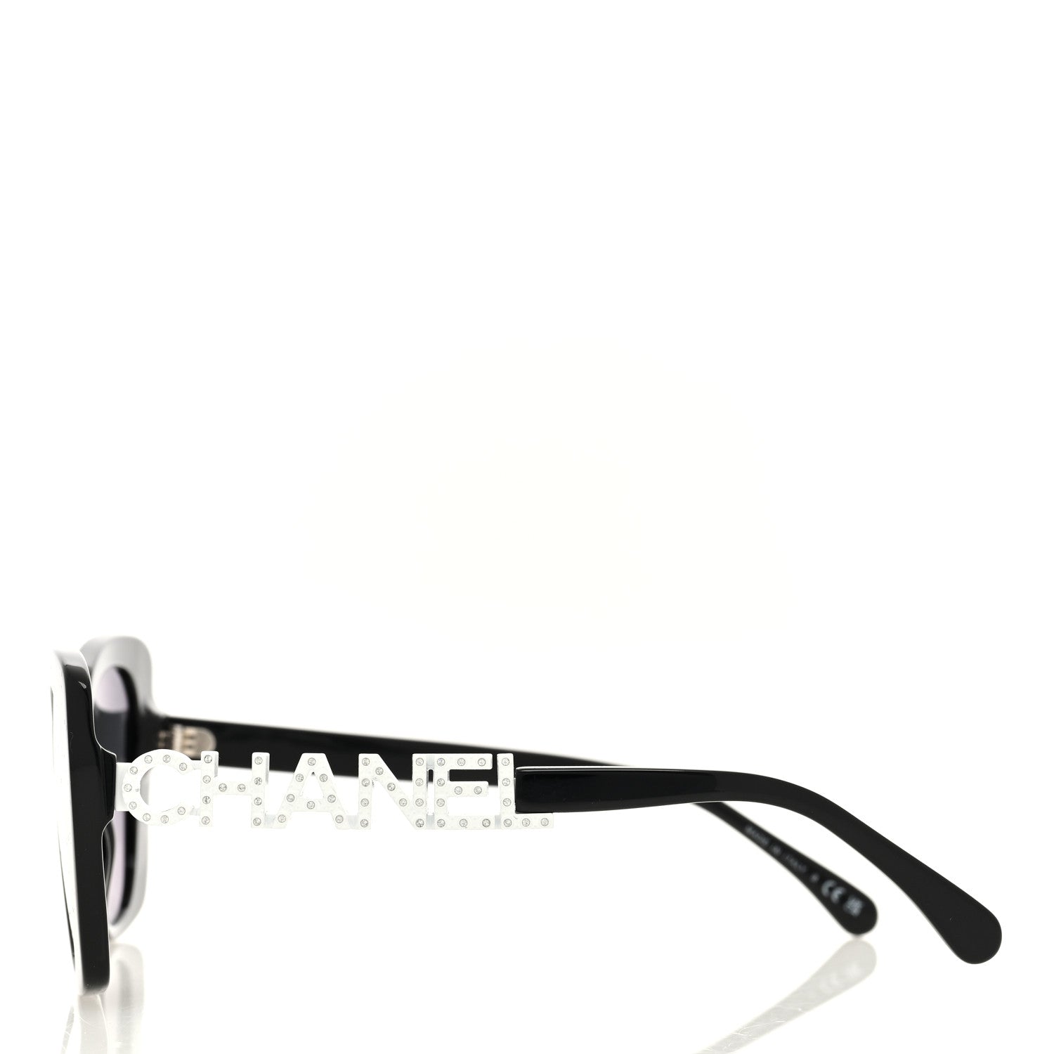 Chanel Acetate Strass Square Sunglasses 5422-B-A Black White 3 of 8