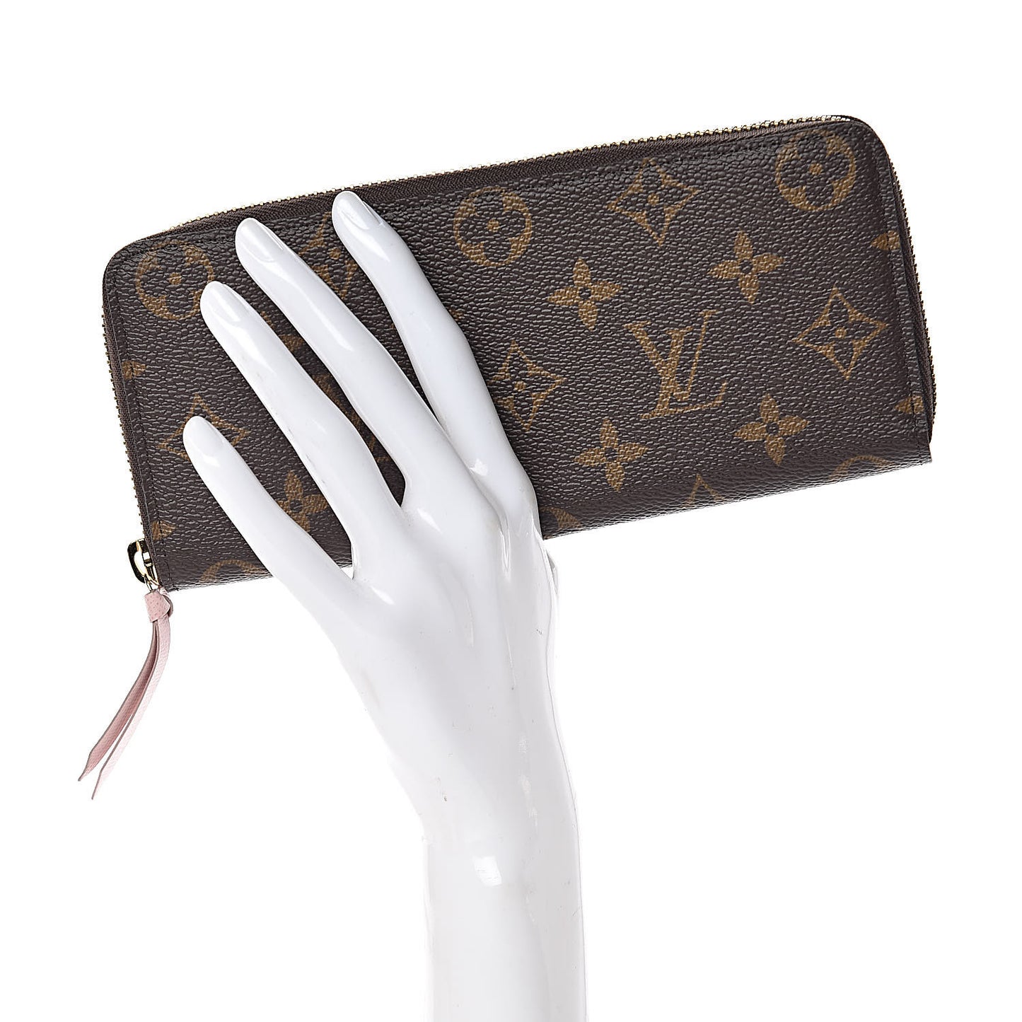 Monogram Clemence Wallet Rose Ballerine