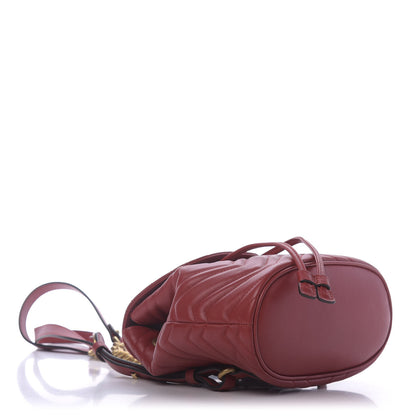 Gucci Calfskin Matelasse GG Marmont Flap Backpack Hibiscus Red 3 of 9