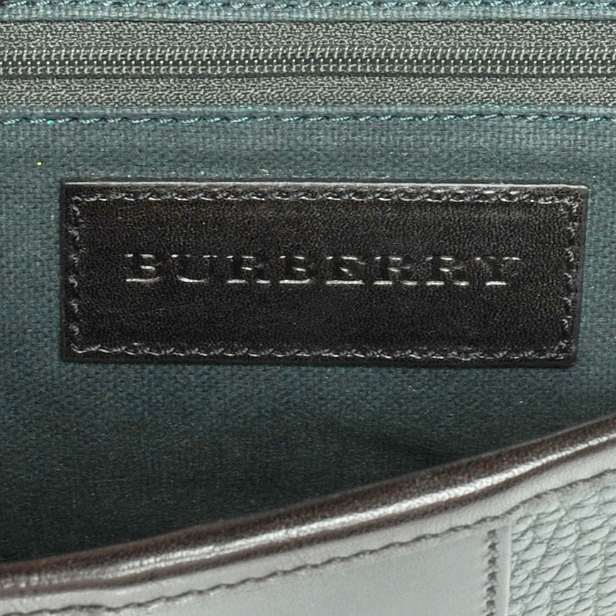 Burberry Leather Suede Brickfield Shoulder Bag Green 6 of 11