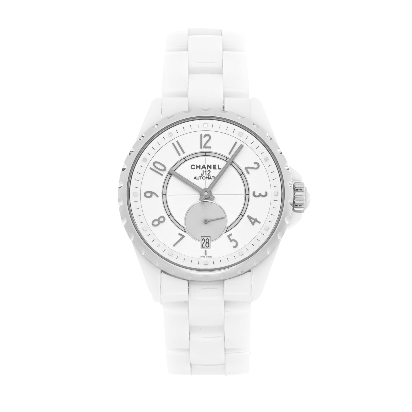 Stainless Steel Ceramic 38mm J12 Chrono Automatic Watch White