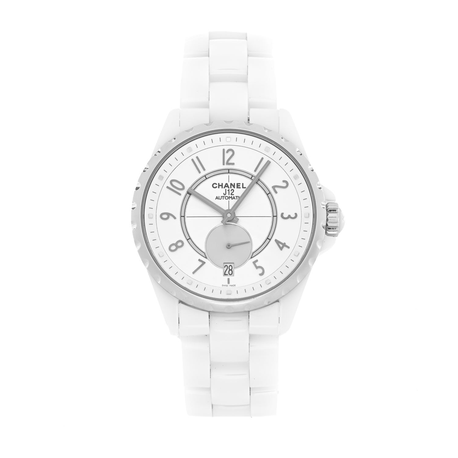 Chanel Stainless Steel Ceramic 38mm J12 Chrono Automatic Watch White 1 of 5