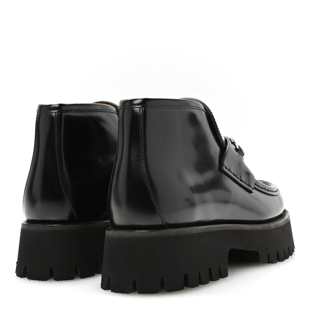 Gucci Cordovan Lux Womens Horsebit Platform Ankle Boots 38 Black 5 of 9