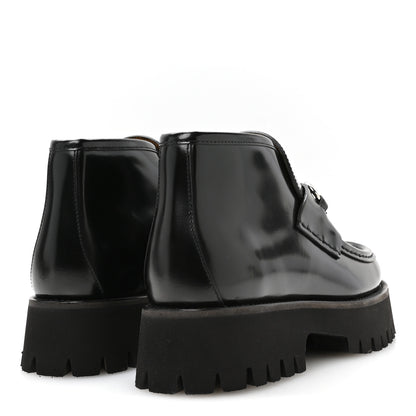 Gucci Cordovan Lux Womens Horsebit Platform Ankle Boots 38 Black 5 of 9