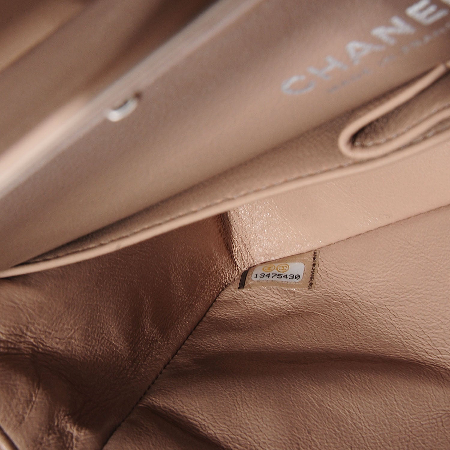 Chanel Lambskin Camellia Stitched Medium Double Flap Light Pink 6 of 7