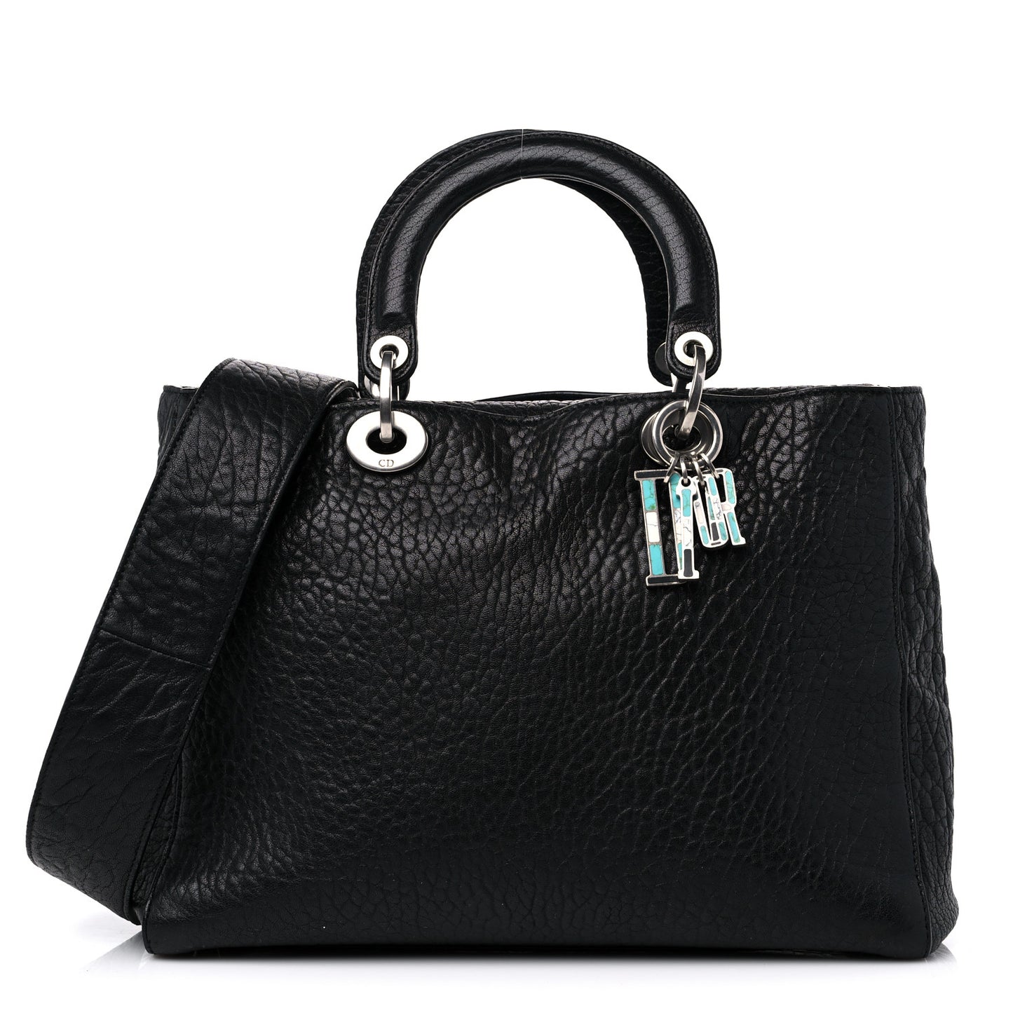 Canyon Grained Lambskin Large Lady Dior Black