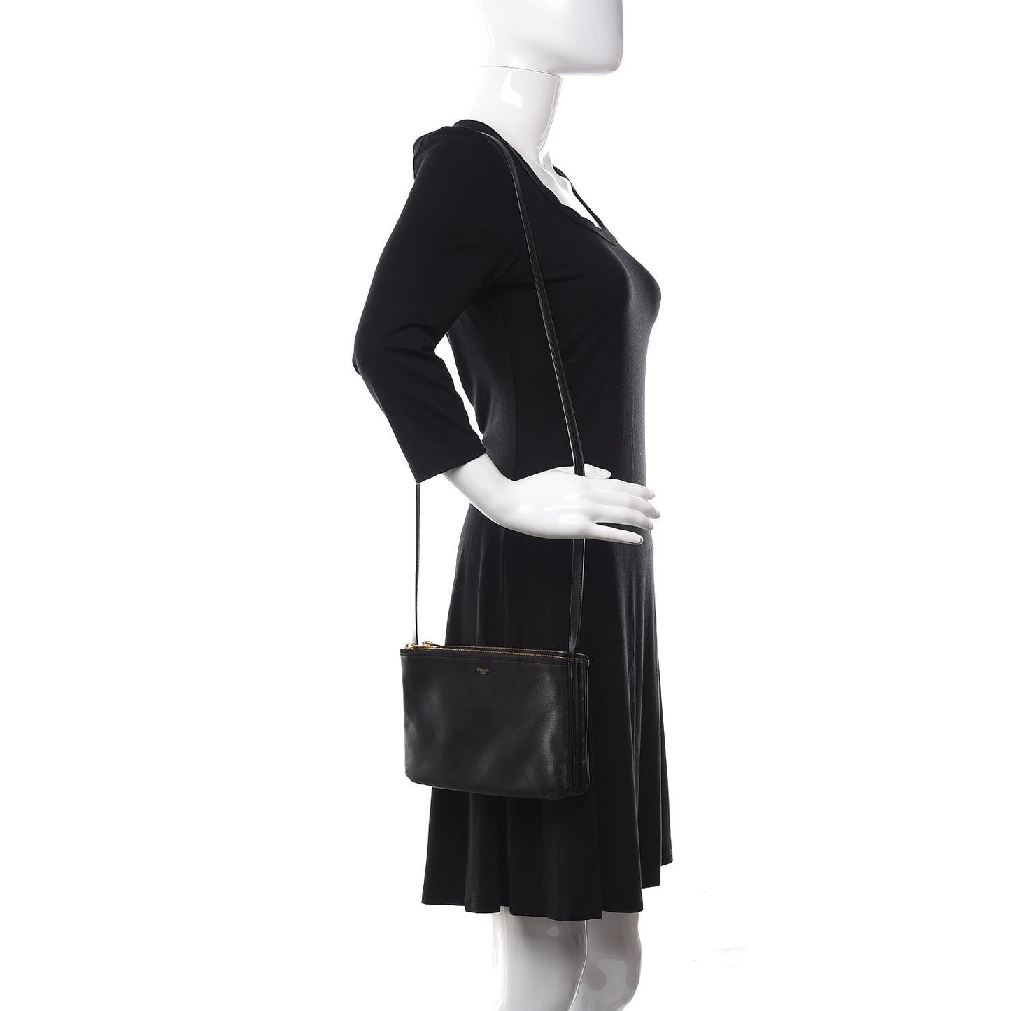 Lambskin Small Trio Crossbody Bag Black