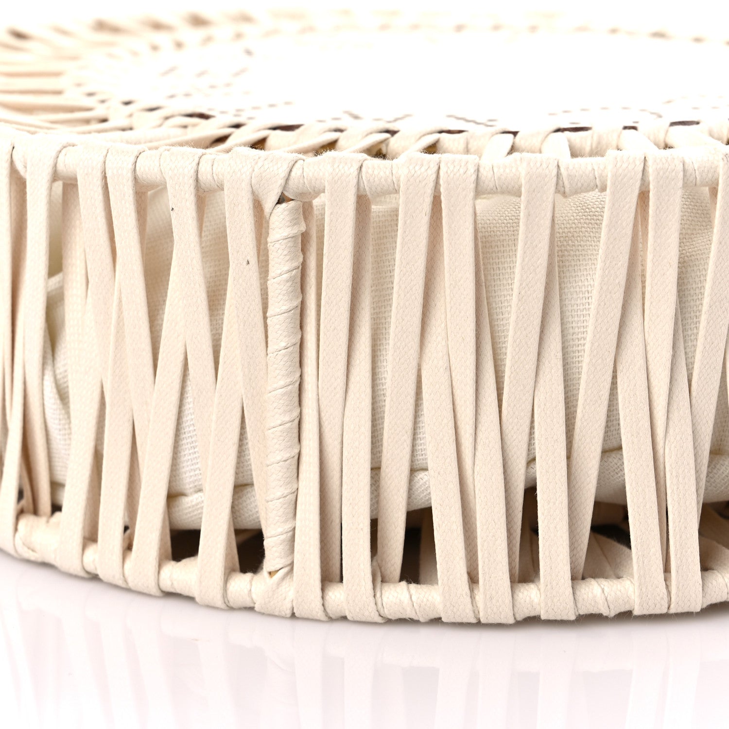 Stella McCartney Raffia Eco Alter Nappa Perforated Logo Round Crossbody Bag Natural 8 of 10