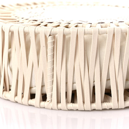 Stella McCartney Raffia Eco Alter Nappa Perforated Logo Round Crossbody Bag Natural 8 of 10