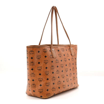 MCM Visetos Crocodile Embossed Medium Liz Shopper Tote Cognac 3 of 9