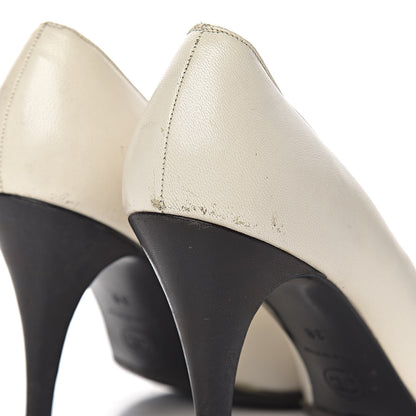 Chanel Lambskin Cap Toe Pumps 38 White Black 11 of 20
