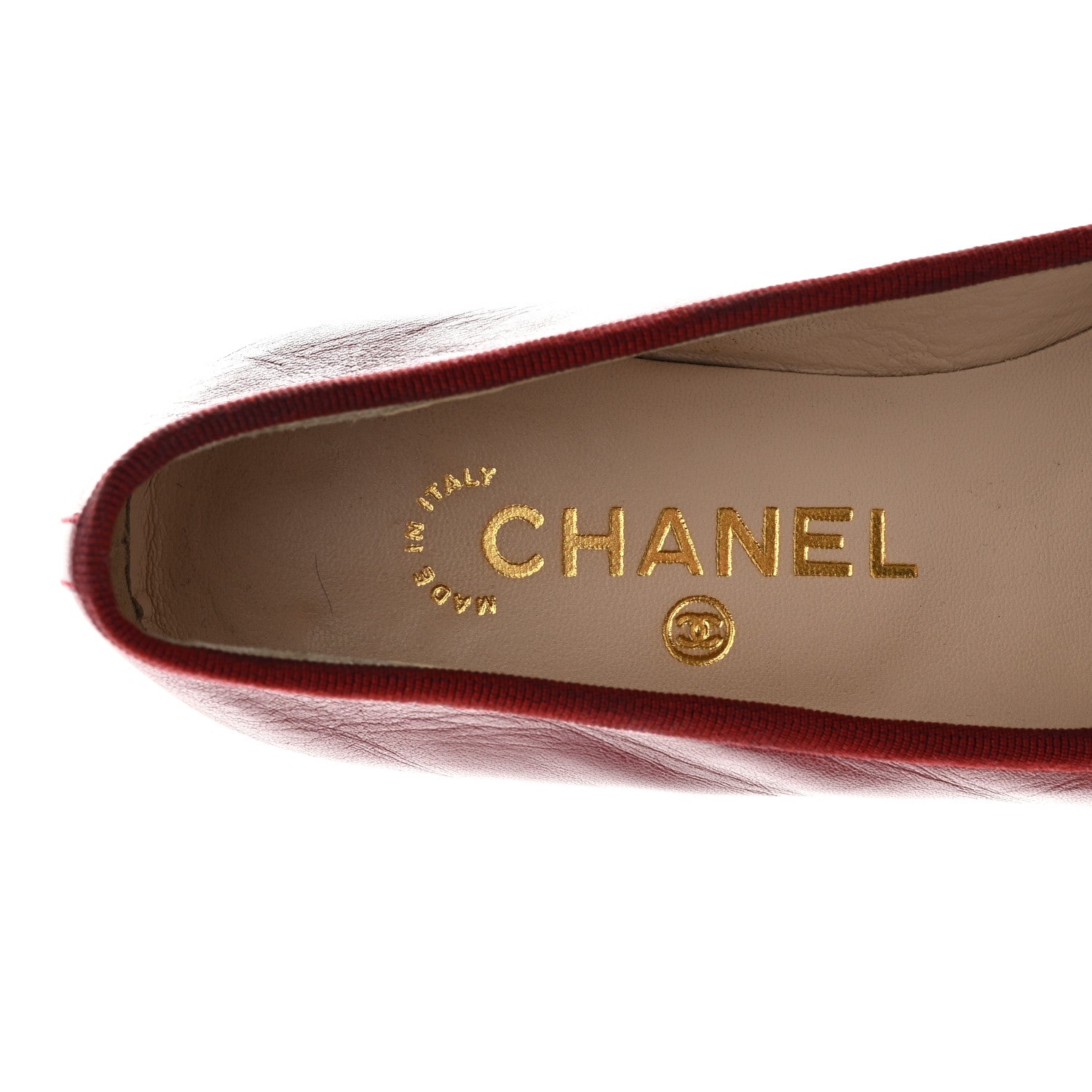 Chanel Lambskin CC Cap Toe Ballerina Flats 36 Red Black 7 of 12