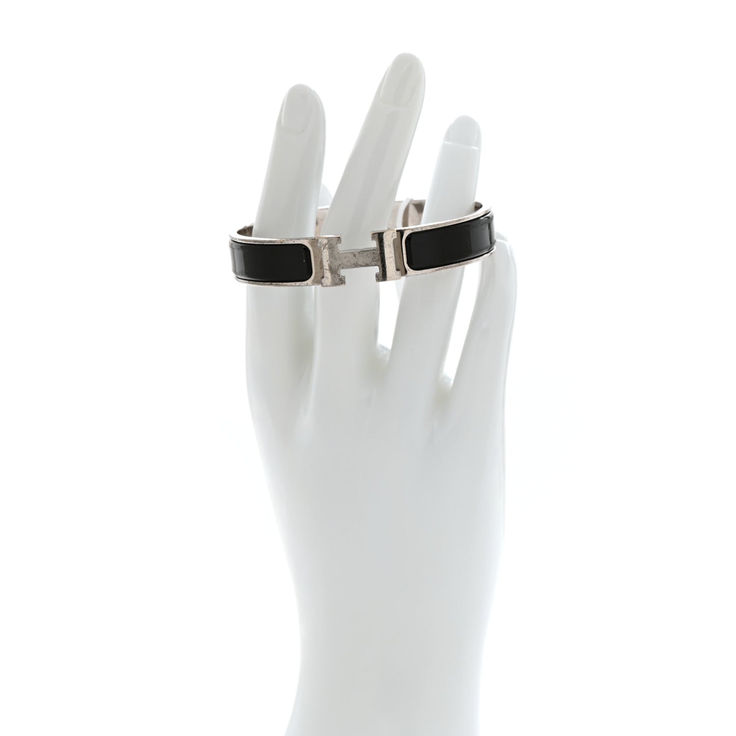 Enamel Narrow Clic Clac H Bracelet PM Black