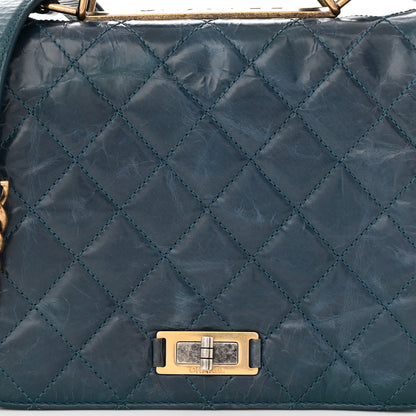 Chanel Glazed Calfskin Quilted Rita Top Handle Flap Blue 9 of 11