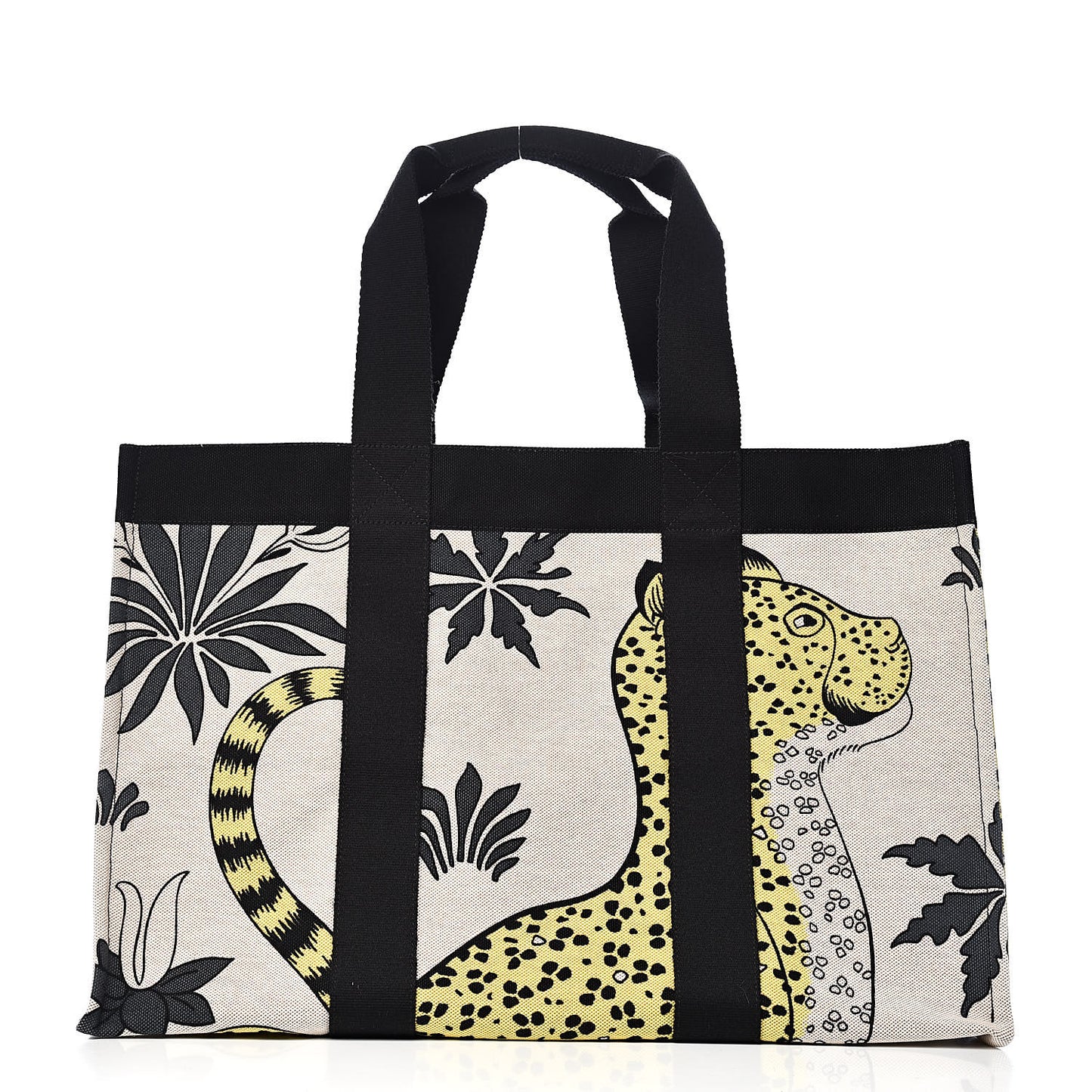 Cotton Canvas Leopard Beach Bag