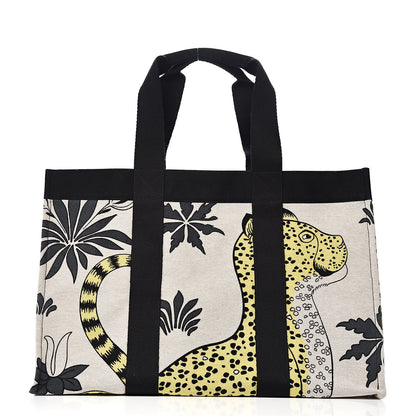 Hermes Cotton Canvas Leopard Beach Bag 3 of 11