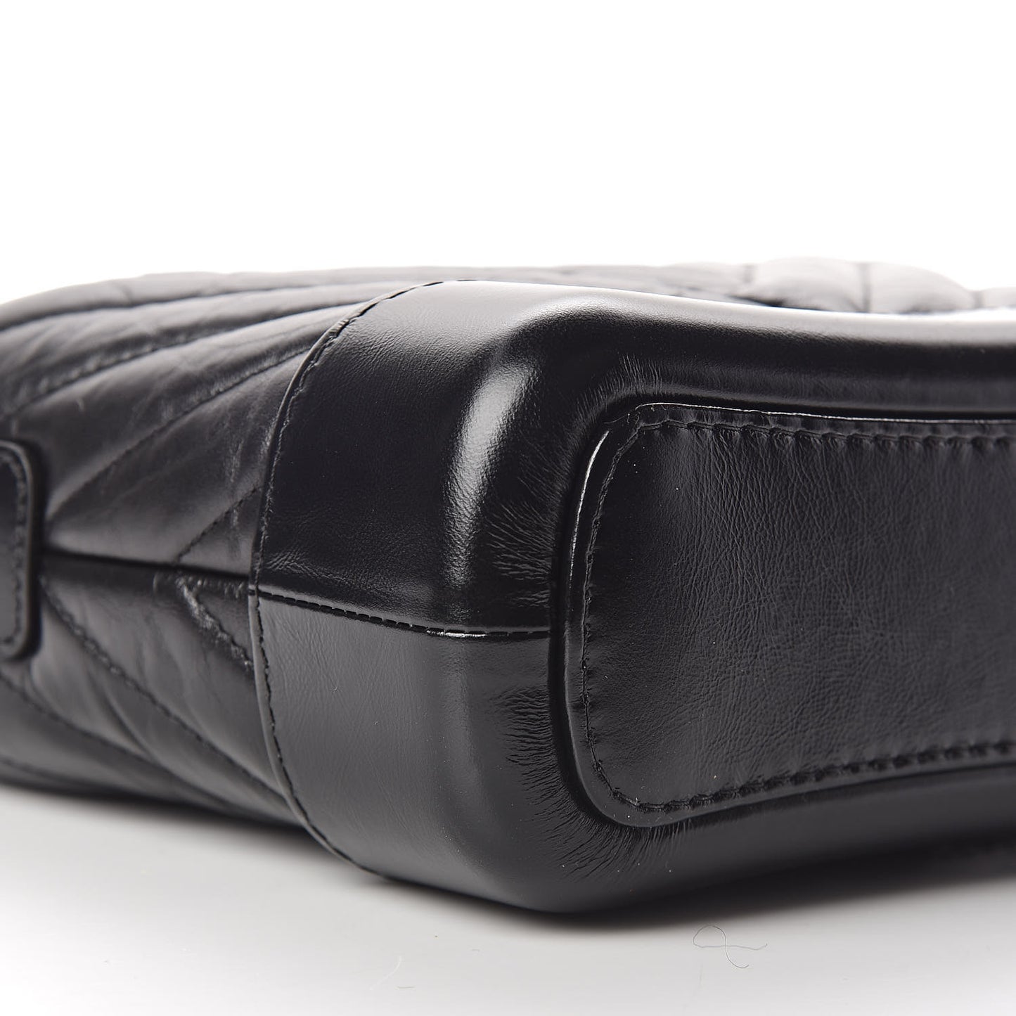 Aged Calfskin Chevron Quilted Small Gabrielle Hobo So Black