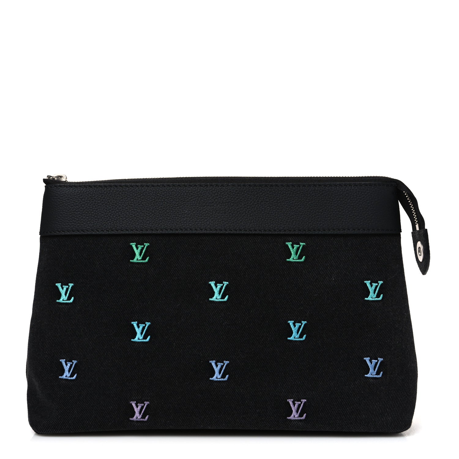 Louis Vuitton Blason Denim Pochette Voyage Souple Black Gradient Blue 1 of 6