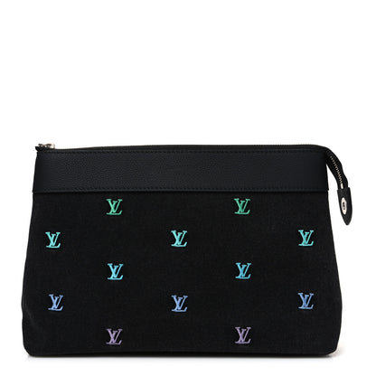 Louis Vuitton Blason Denim Pochette Voyage Souple Black Gradient Blue 1 of 6