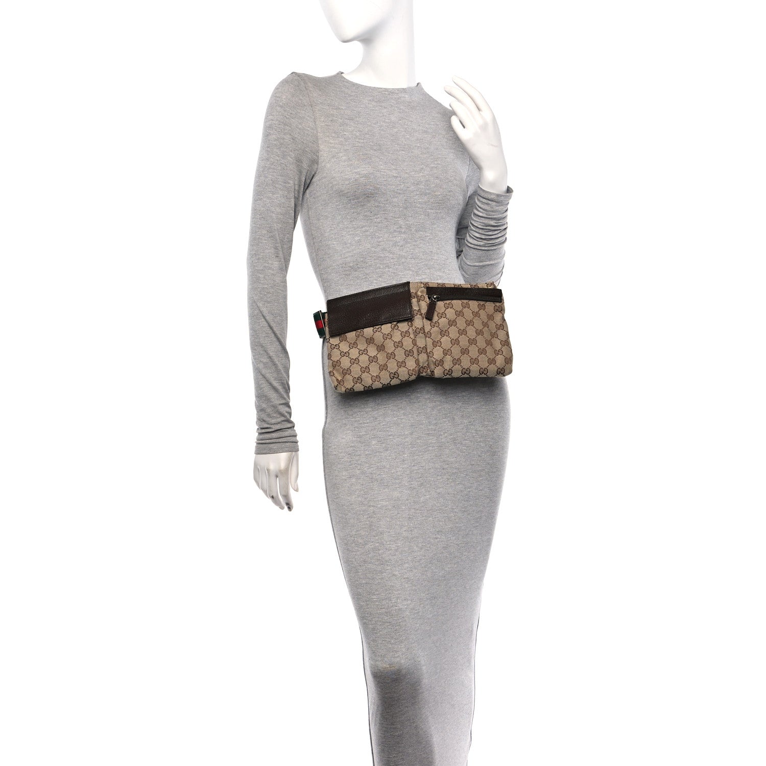 Gucci Monogram Web Belt Bag Dark Brown 2 of 12