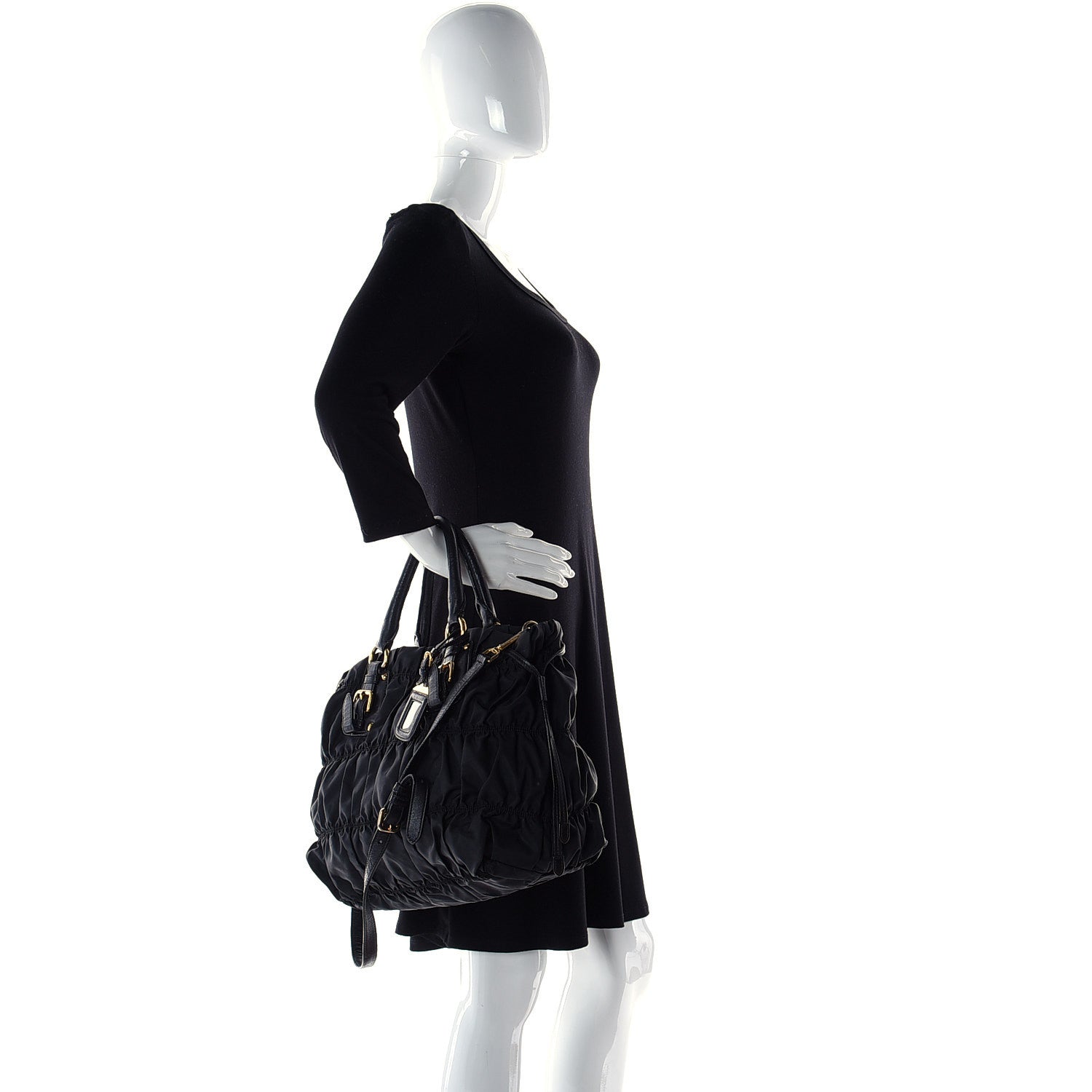 Prada Tessuto Nylon Gaufre Tote Black 19 of 20