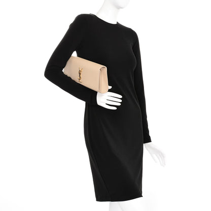 Saint Laurent Grain De Poudre Classic Monogram Clutch Nude 2 of 8