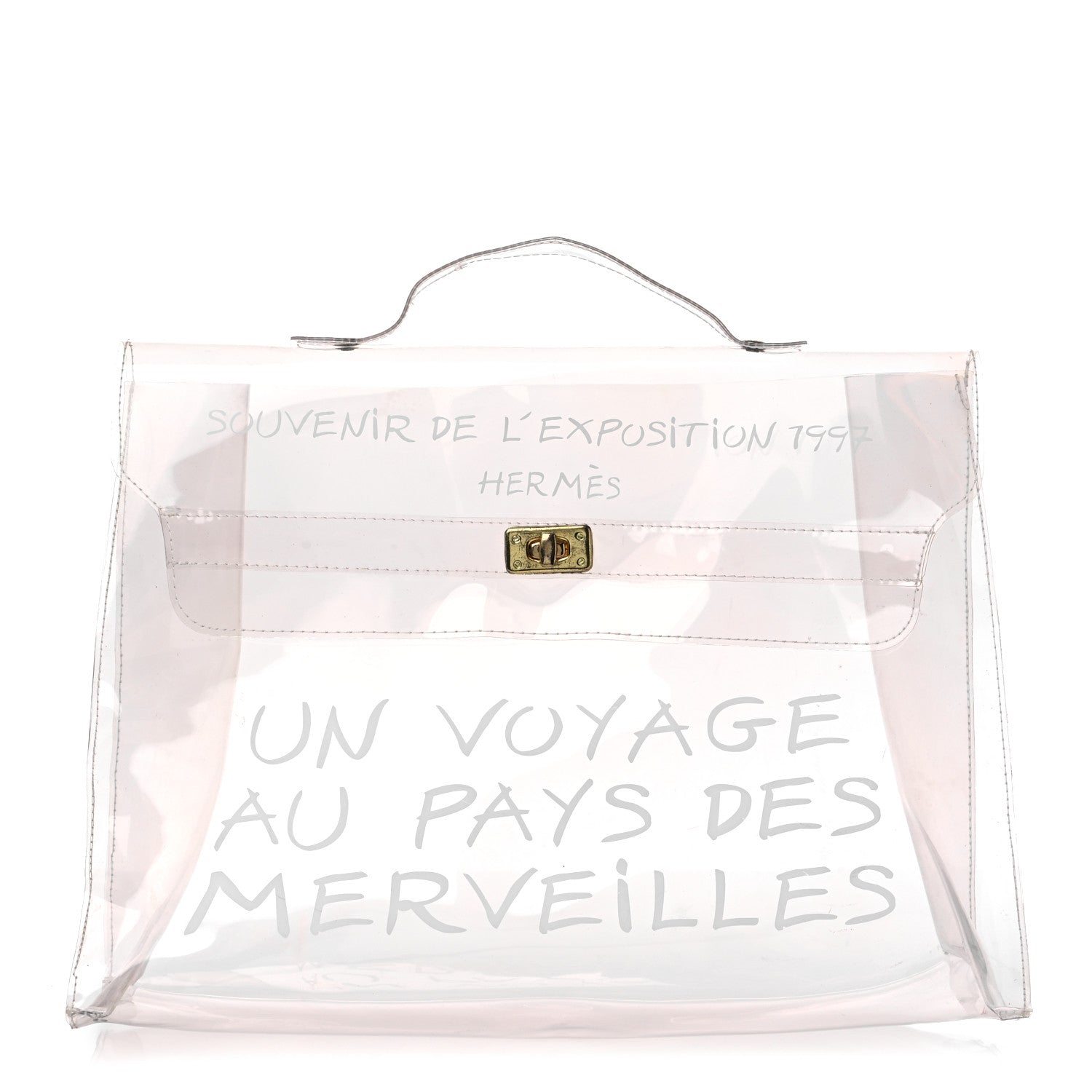 Hermes Vinyl Souvenir De L'Exposition Kelly Transparent 1 of 14