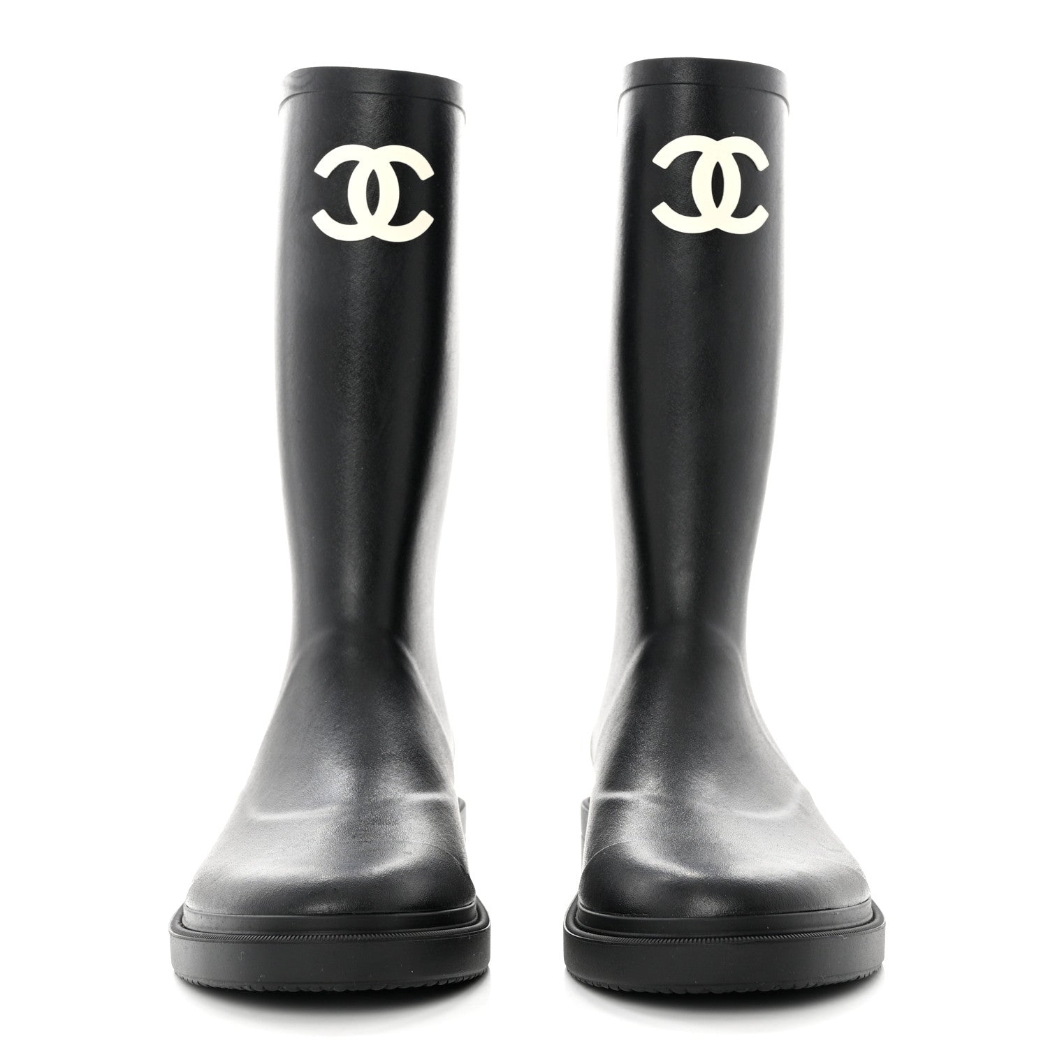 Chanel Caoutchouk CC High Boots 41 Black 2 of 8