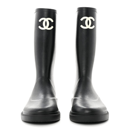 Chanel Caoutchouk CC High Boots 41 Black 2 of 8