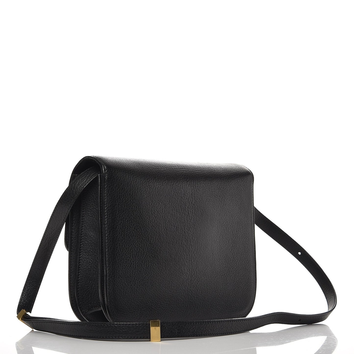 Goatskin Medium Classic Box Flap Bag Black