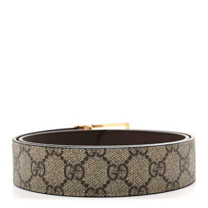 Gucci Supreme Monogram Calfskin Rectangular Belt 80 32 Brown 2 of 5