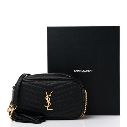 Saint Laurent Grain De Poudre Matelasse Monogram Mini Lou Camera Bag Black 13 of 13