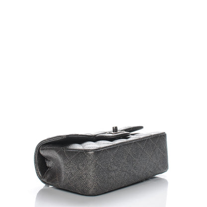 Chanel Metallic Caviar Quilted Mini Rectangular Flap Dark Silver 4 of 8
