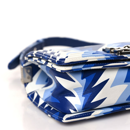 Chanel Printed Calfskin Small Boy Flap Blue White 8 of 9