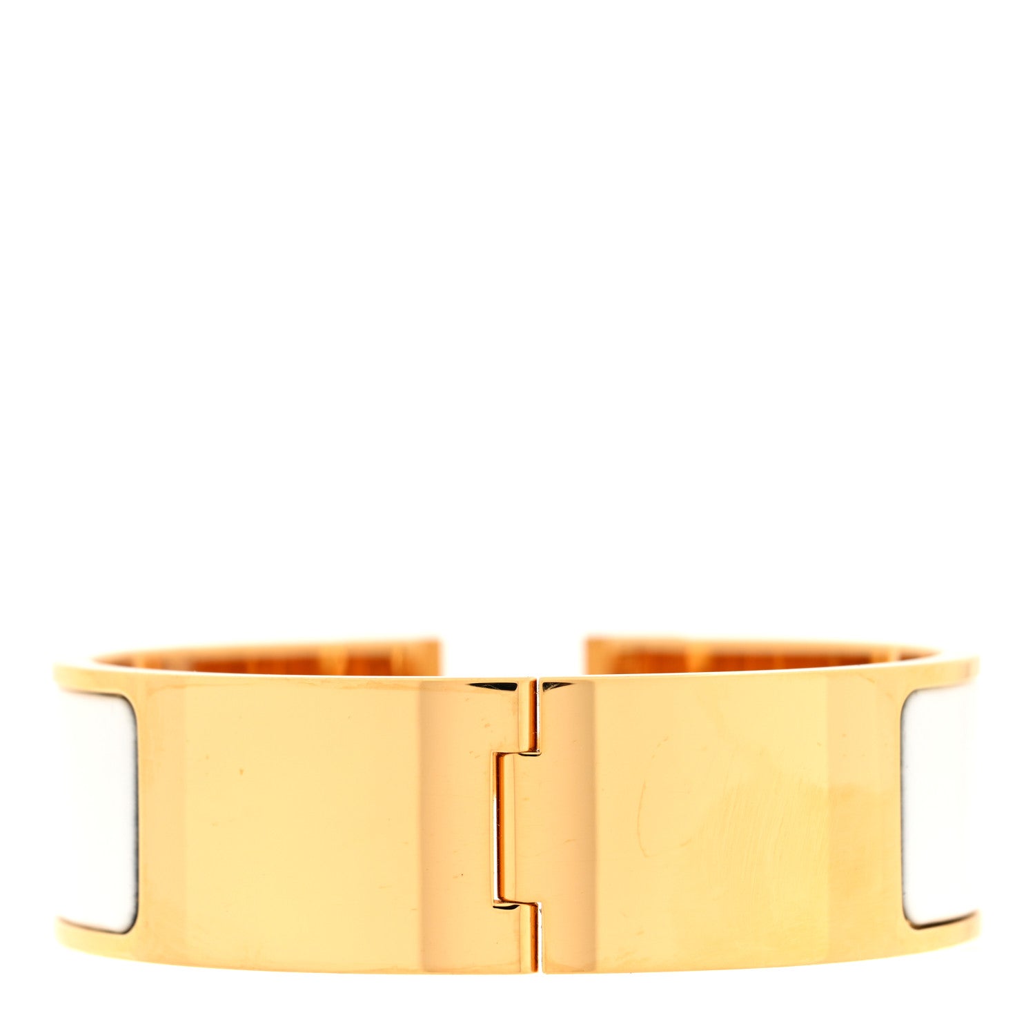 Hermes Enamel Wide Clic Clac H Bracelet GM White 3 of 4